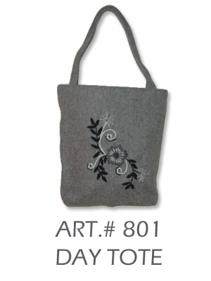 grey embroidered tote