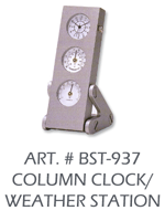 column clock weather station